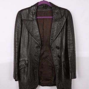 Woman's Brown Pleather Jacket